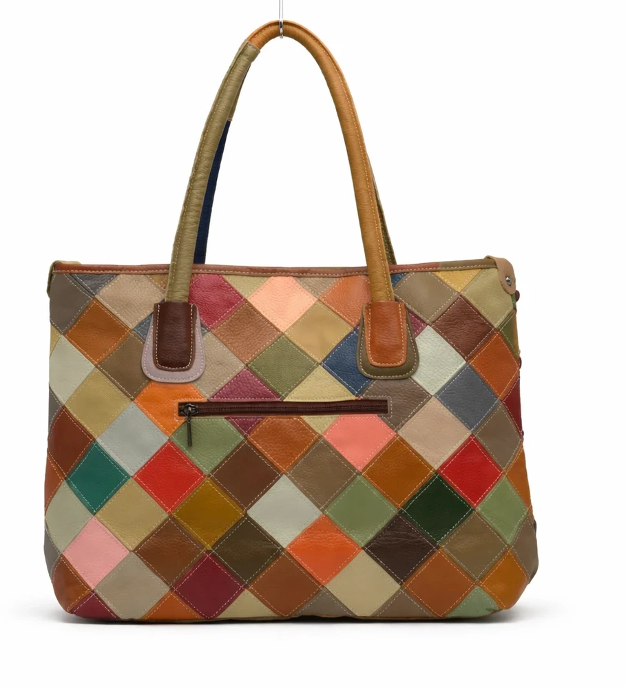 Magic Bags moteriška odinė shopperbag spalvota mozaika rankinė per petį