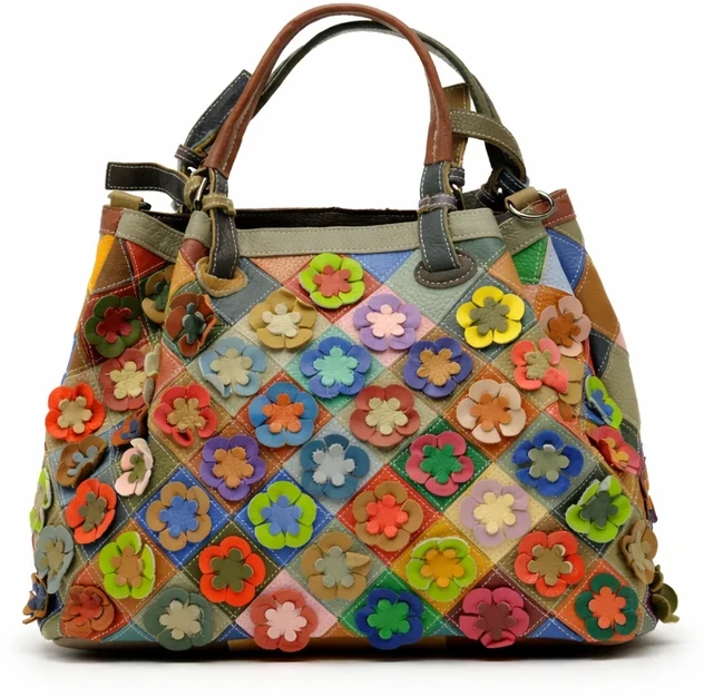 Magic Bags moteriška odinė shopperbag spalvota mozaika rankinė per petį