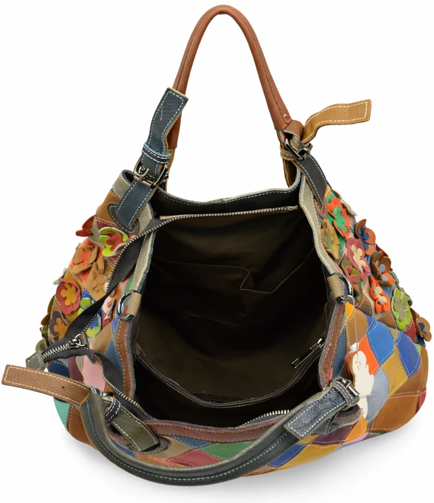 Magic Bags moteriška odinė shopperbag spalvota mozaika rankinė per petį