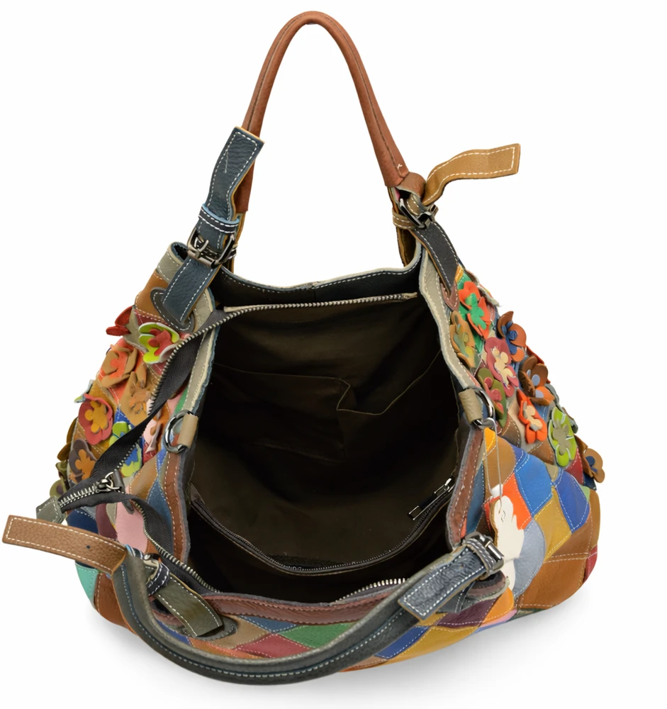 Magic Bags damska skórzana shopperbag kolorowa mozaika torebka na ramię