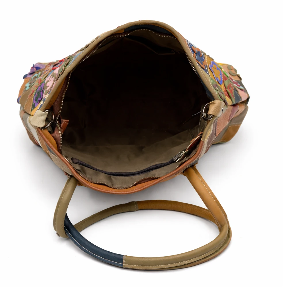 Magic Bags damska skórzana shopperbag kolorowa mozaika torebka na ramię