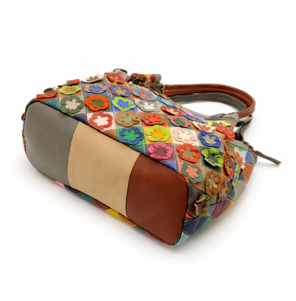 Magic Bags damska skórzana shopperbag kolorowa mozaika torebka na ramię
