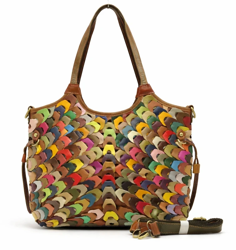 Magic Bags moteriška odinė shopperbag spalvota mozaika rankinė per petį