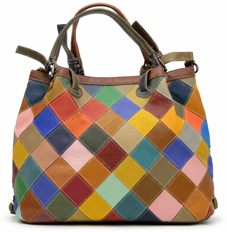 Magic Bags moteriška odinė shopperbag spalvota mozaika rankinė per petį