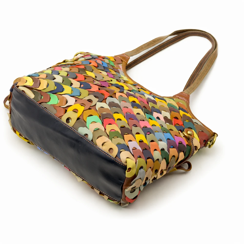 Magic Bags damska skórzana shopperbag kolorowa mozaika torebka na ramię