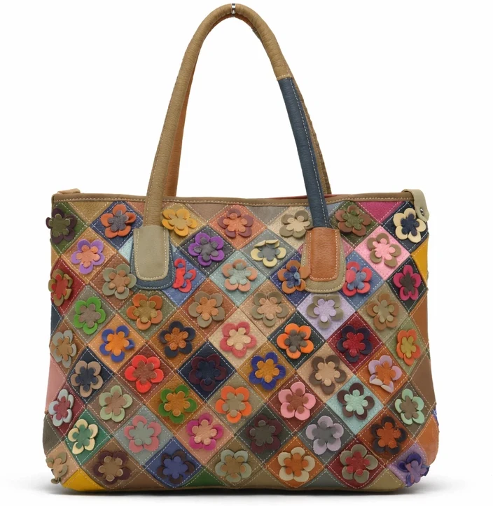 Magic Bags moteriška odinė shopperbag spalvota mozaika rankinė per petį