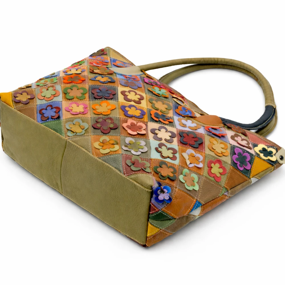 Magic Bags damska skórzana shopperbag kolorowa mozaika torebka na ramię