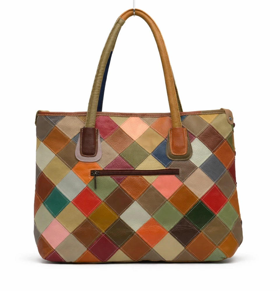 Magic Bags damska skórzana shopperbag kolorowa mozaika torebka na ramię