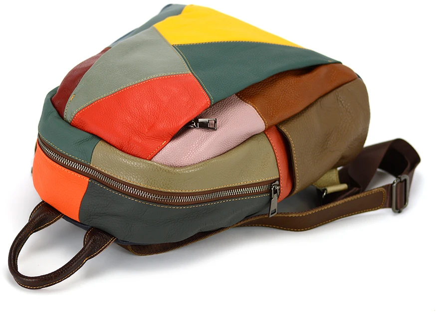 Magic Bags plecak damski skóra naturalna kolorowa mozaika miejski suwak