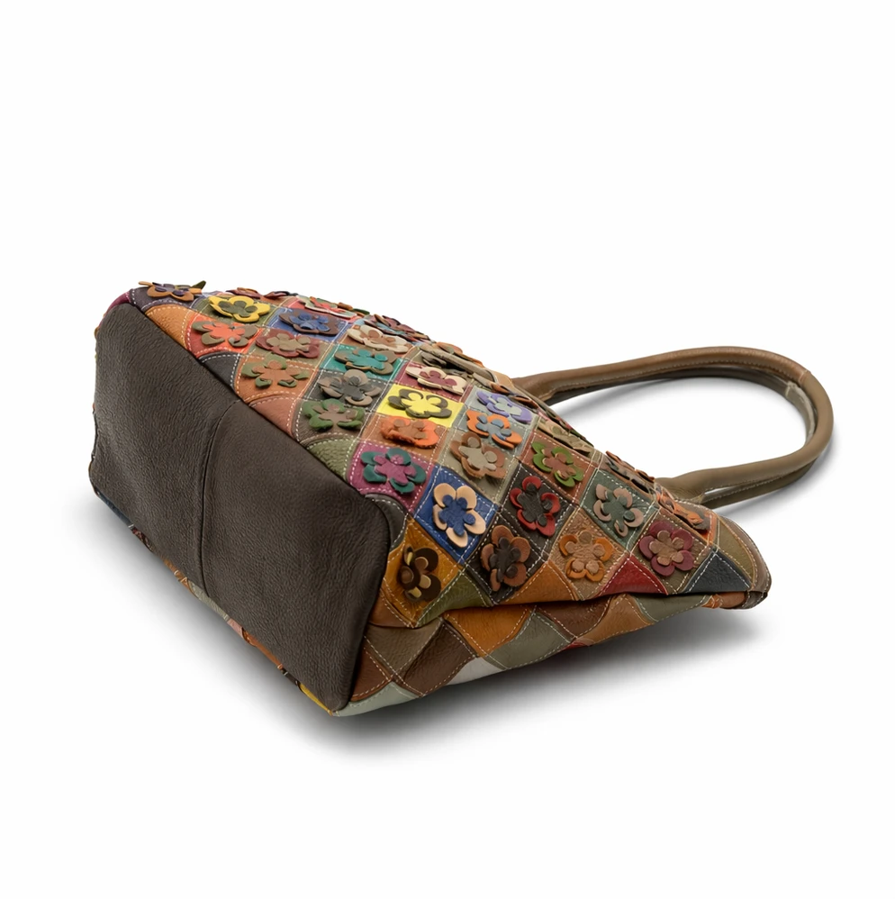 Magic Bags shopperbag damska skóra naturalna A4 kolorowa mozaika 2 skyriai