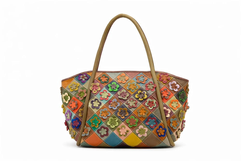 Magic Bags shopperbag kuferek damski skóra naturalna kolorowa mozaika
