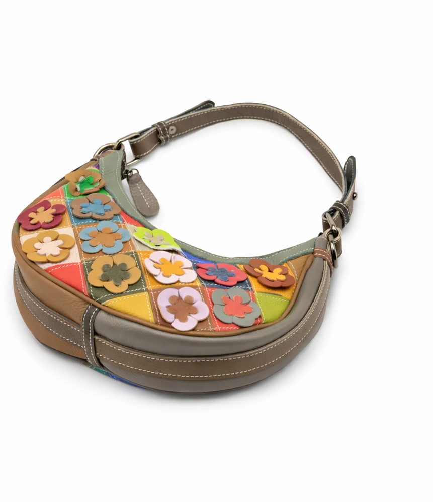Magic Bags torebka damska skórzana kolorowa mozaika shopperbag na ramię