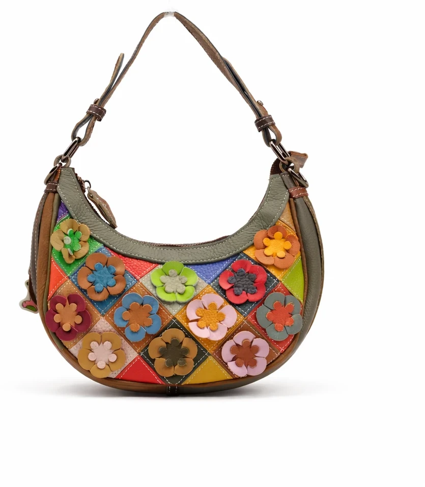 Magic Bags torebka damska skórzana kolorowa mozaika shopperbag na ramię