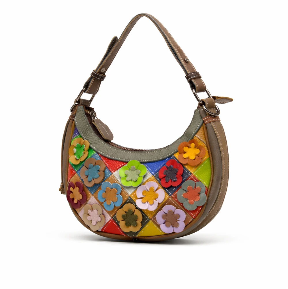 Magic Bags torebka damska skórzana kolorowa mozaika shopperbag na ramię