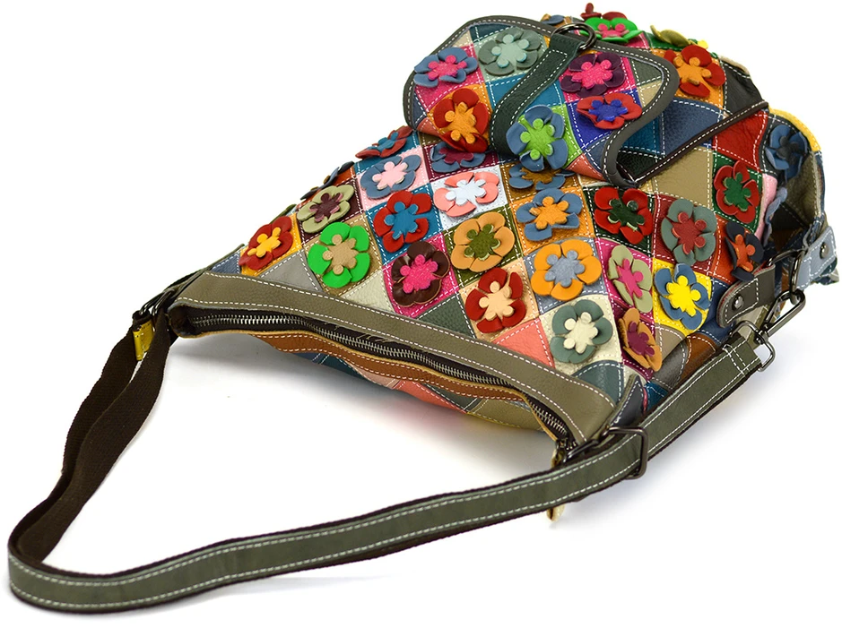 Magic Bags torebka plecak damska A4 skórzana kolorowa mozaika shopperbag