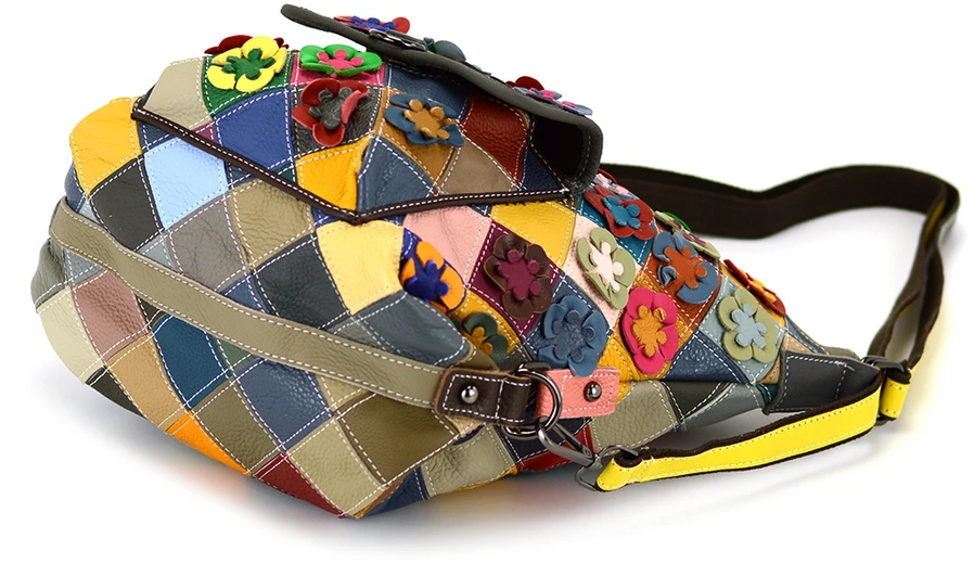 Magic Bags torebka plecak damska A4 skórzana kolorowa mozaika shopperbag