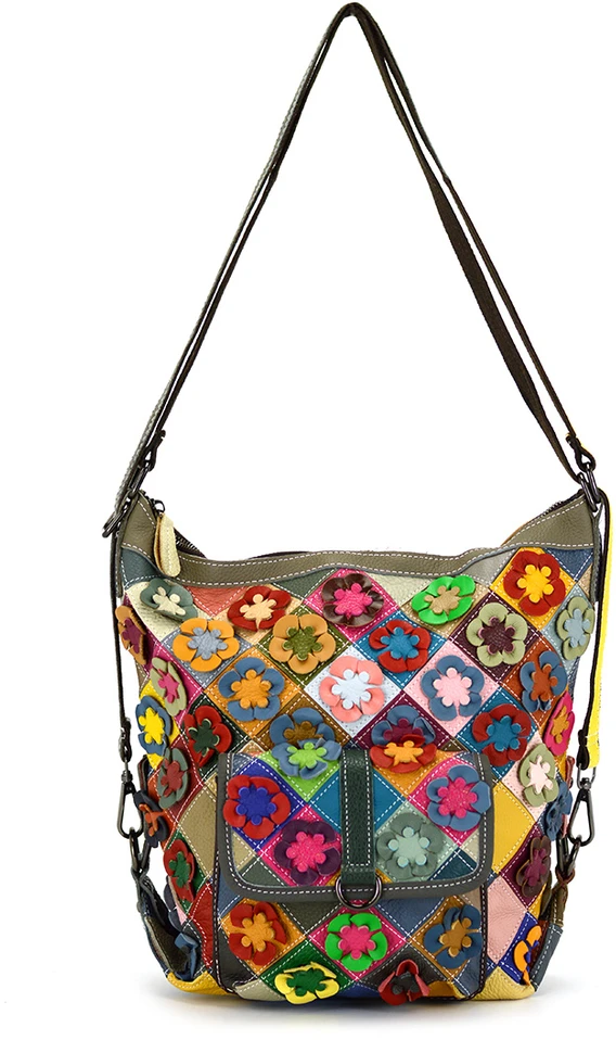 Magic Bags torebka plecak damska A4 skórzana kolorowa mozaika shopperbag