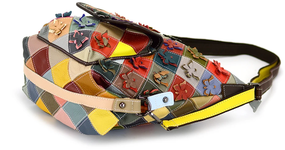 Magic Bags torebka plecak damska A4 skórzana kolorowa mozaika shopperbag