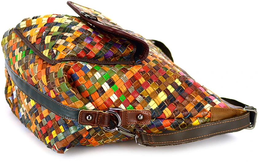 Magic Bags torebka plecak damska A4 skórzana kolorowa mozaika shopperbag