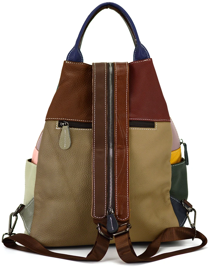 Magic Bags Wzorzysty damski plecak skórzany su wzorem mozaiki Pojemny
