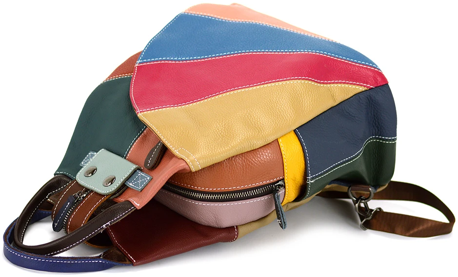 Magic Bags Wzorzysty damski plecak skórzany su wzorem mozaiki Pojemny