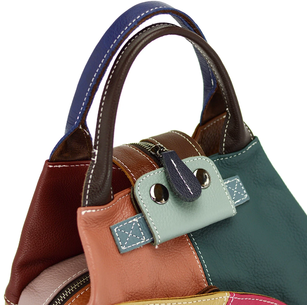 Magic Bags Wzorzysty damski plecak skórzany su wzorem mozaiki Pojemny