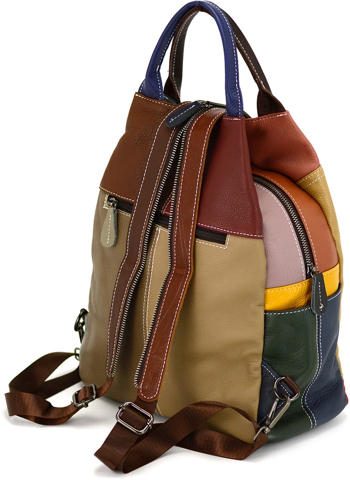 Magic Bags Wzorzysty damski plecak skórzany su wzorem mozaiki Pojemny