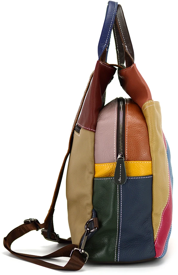 Magic Bags Wzorzysty damski plecak skórzany su wzorem mozaiki Pojemny
