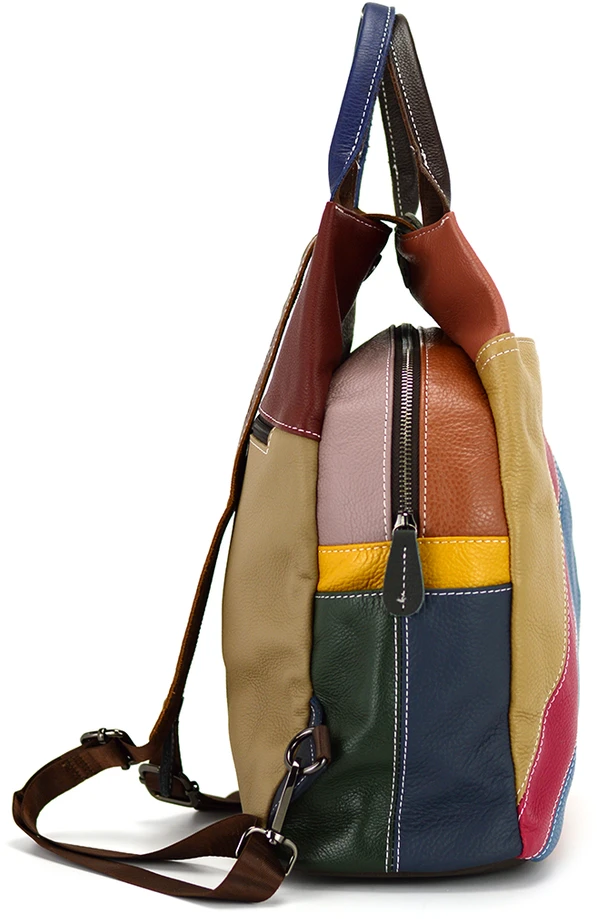 Magic Bags Wzorzysty damski plecak skórzany su wzorem mozaiki Pojemny