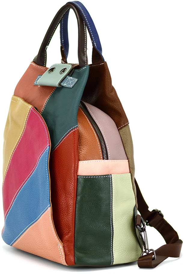 Magic Bags Wzorzysty damski plecak skórzany su wzorem mozaiki Pojemny
