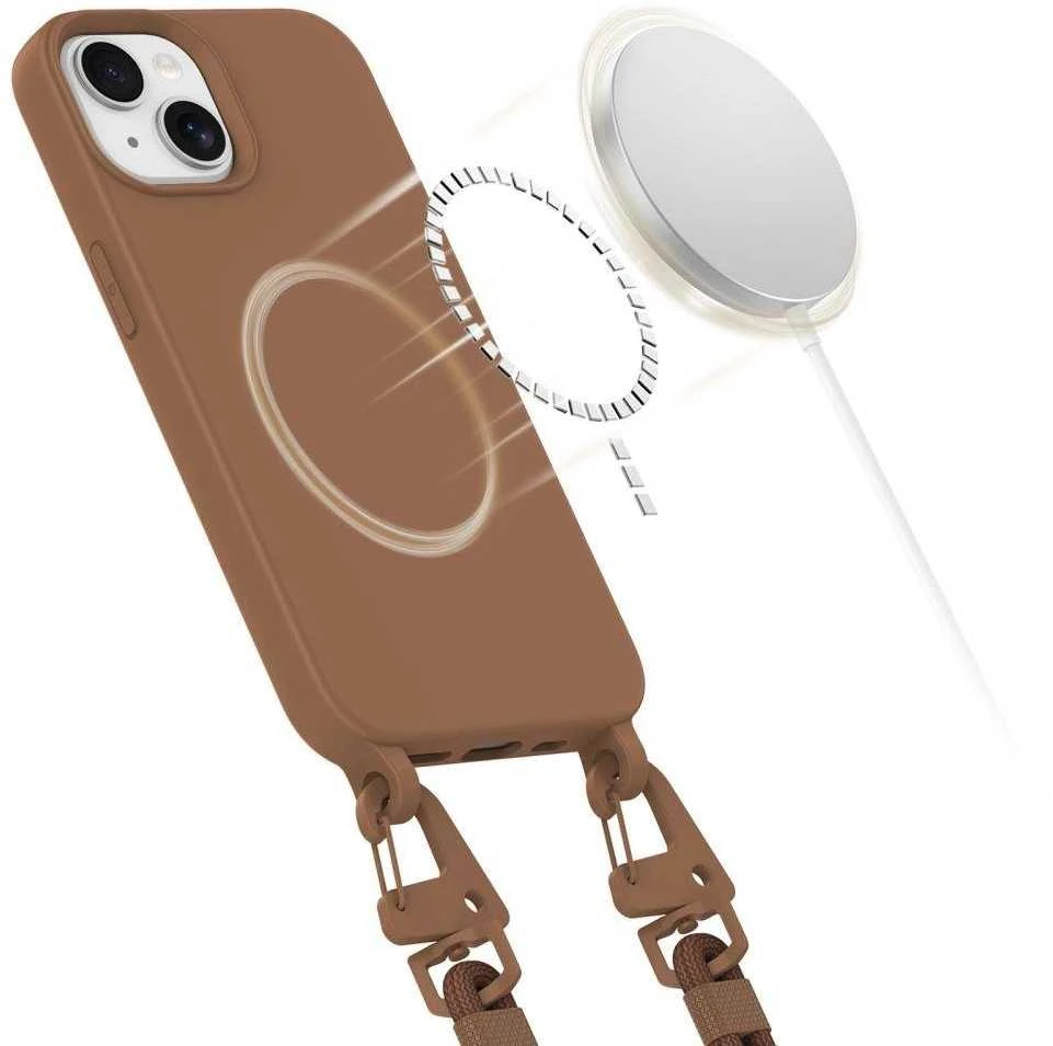Tech-Protect MAGNECKLACE MagSafe Apple iPhone 15 dėklas telefonui rudos spalvos