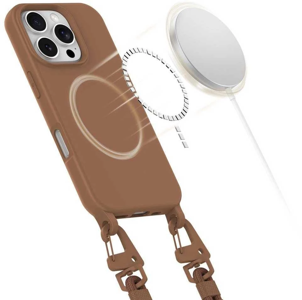 Tech-Protect MAGNECKLACE MagSafe Apple iPhone 16 Pro Max dėklas telefonui rudos spalvos