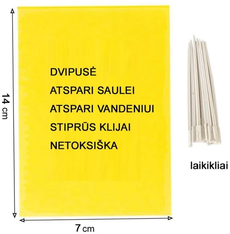 Magnet start yellow (7x14cm) baltasparnių, blakučių, amarų gaudyklės, 12 vnt