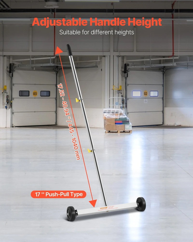 VEVOR Magnetinis šlavėjas su ratais 43 cm 4.5kg