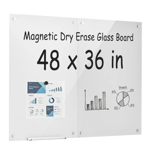 Magnetinė stiklinė lenta VEVOR BL-3648-MW, 900 x 600 mm, 2 vnt.