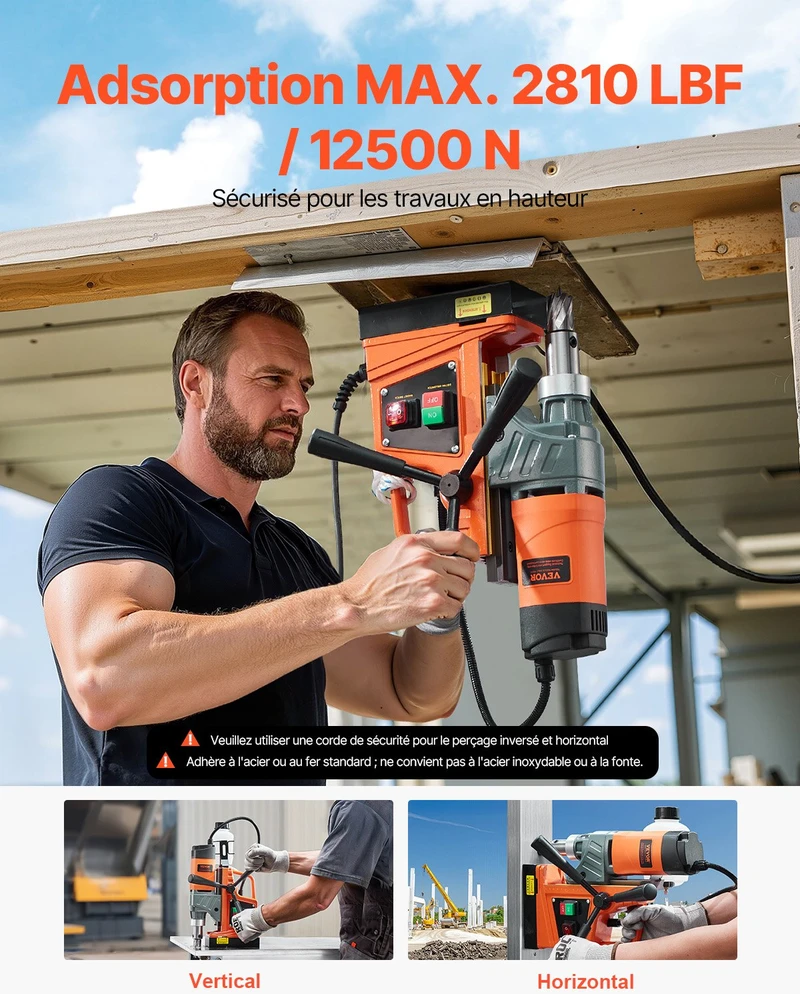 VEVOR Magnetinė gręžimo mašina 1450W 12500N 850 aps./min.