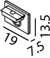Magnetinės sistemos bėgelio MINI_LINE 42 užbaigimas, juodas, 2vnt.