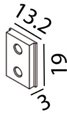 Magnetinės sistemos bėgelio MINI_LINE 42 mechaninis sujungimas, juodas