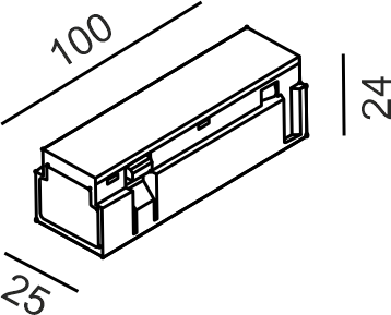 Magnetinės sistemos IN_LINE bėgelio elektrinis sujungimas, juodas, 4x