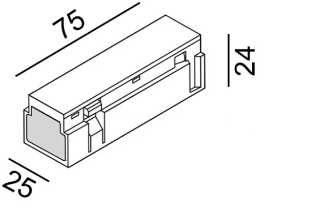 Magnetinės sistemos IN_LINE bėgelio elektrinis sujungimas, baltas