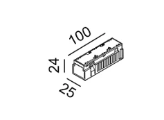 Magnetinės sistemos IN_LINE bėgelio elektrinis sujungimas, baltas, 4x