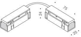 Magnetinės sistemos IN_LINE bėgelio lankstus sujungimas, juodas
