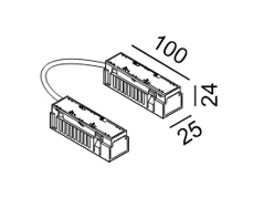 Magnetinės sistemos IN_LINE bėgelio lankstus elektrinis sujungimas, baltas, 4x