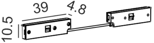 Magnetinės sistemos PICO_LINE bėgelio lankstus elektrinis sujungimas, juodas