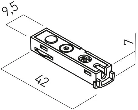 Magnetinės sistemos XNEO LED juostos jungtis su užmaitinimu, 24V, juodos sp.
