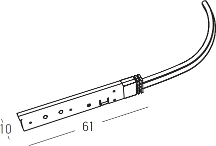 Magnetinės sistemos ZAMBELIS MAGNETIC 6MM bėgelio užbaigimas su užmaitinimu, 24V, juodas, 25264