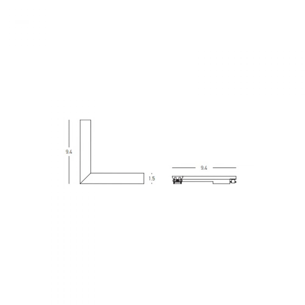 Magnetinės sistemos ZAMBELIS MAGNETIC ULTRA SLIM bėgelių kampinis sujungimas, 48V, juodas, 23129
