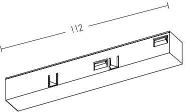 Magnetinio bėgelio ZAMBELIS užbaigimas su užmaitinimu, baltas, 2096-W