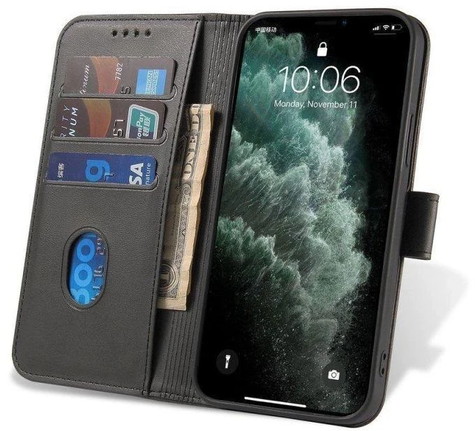 Magnetinis dėklas, elegantiškas apvalkalas Huawei nova 8, juodas, su stovėjimo funkcija