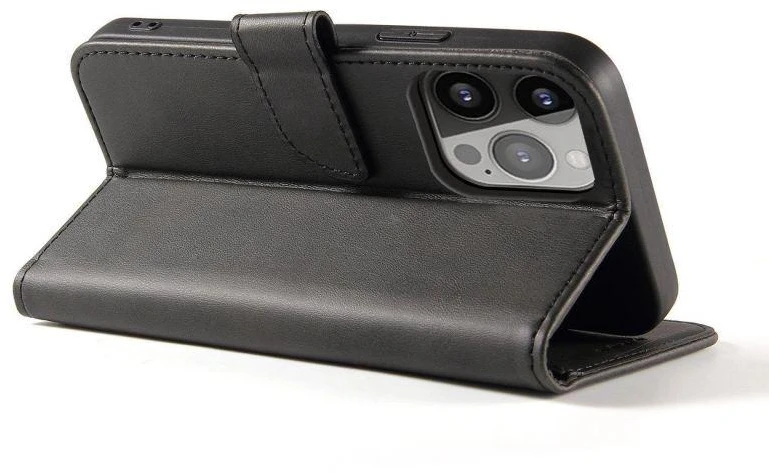 Magnetinis dėklas Huawei Nova 12 su atvartu ir pinigine - juodas